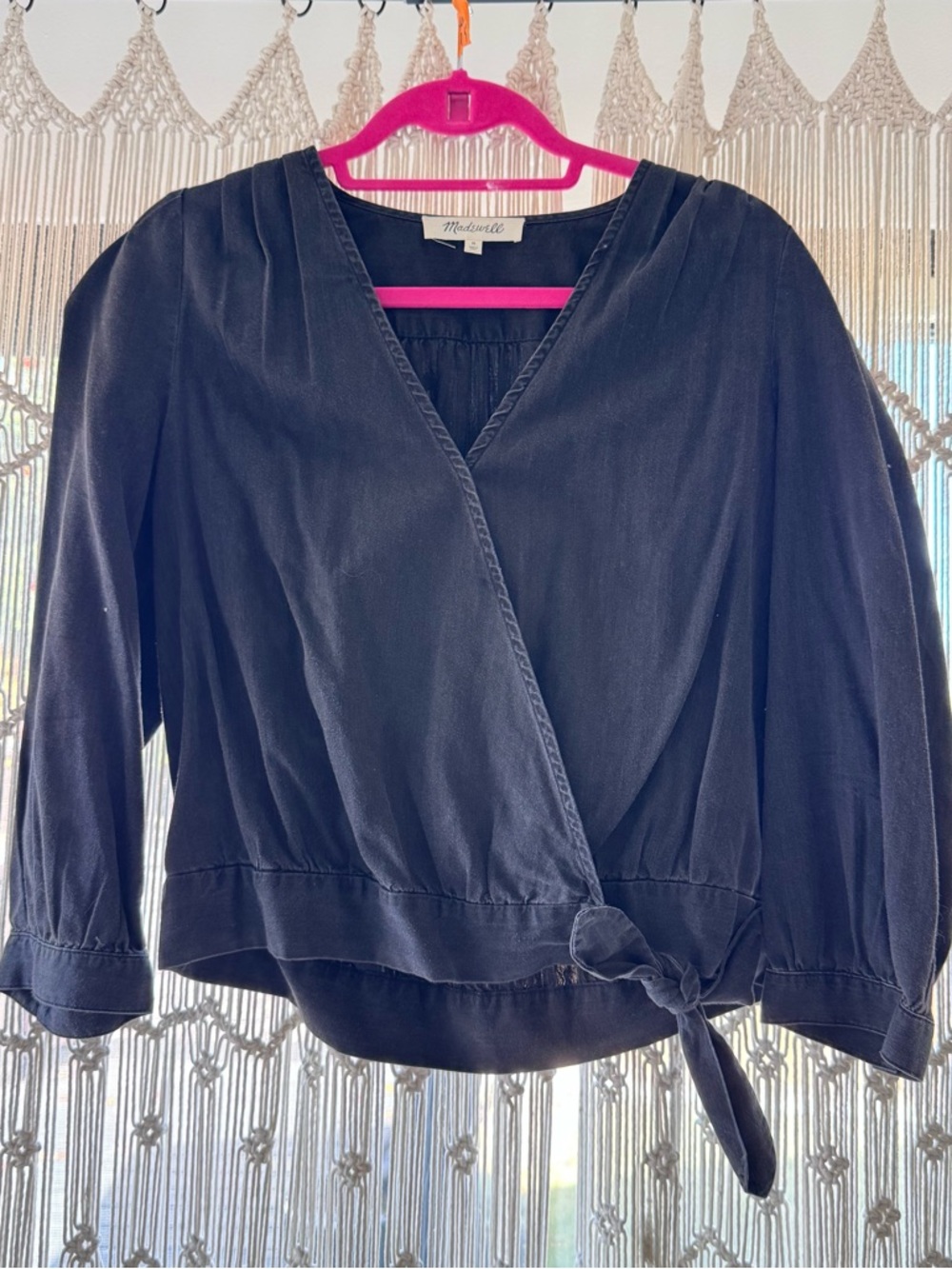 Madewell Navy Wrap Blouse